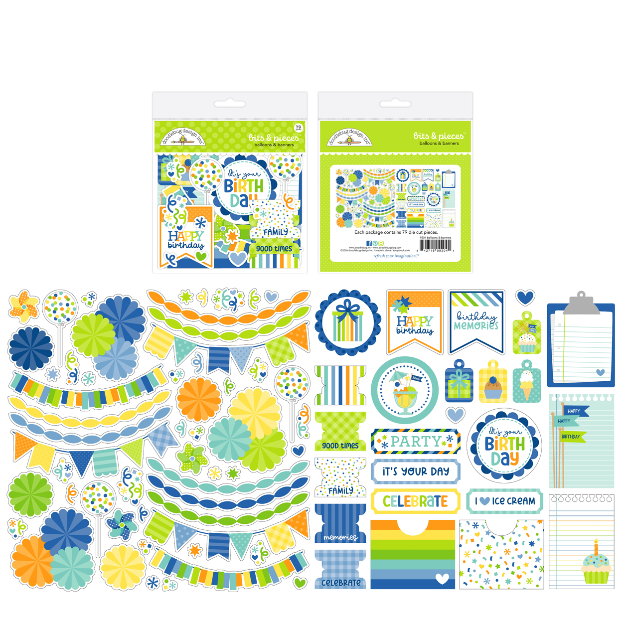 *Pre-Order* Doodlebug Balloons & Banners Bits & Pieces