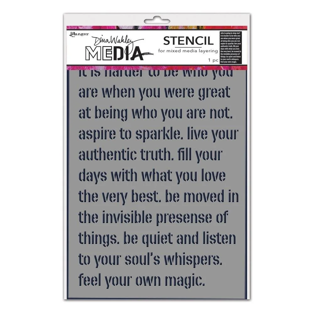 Dina Wakley Media Stencil 5"X5" Feel Your Magic