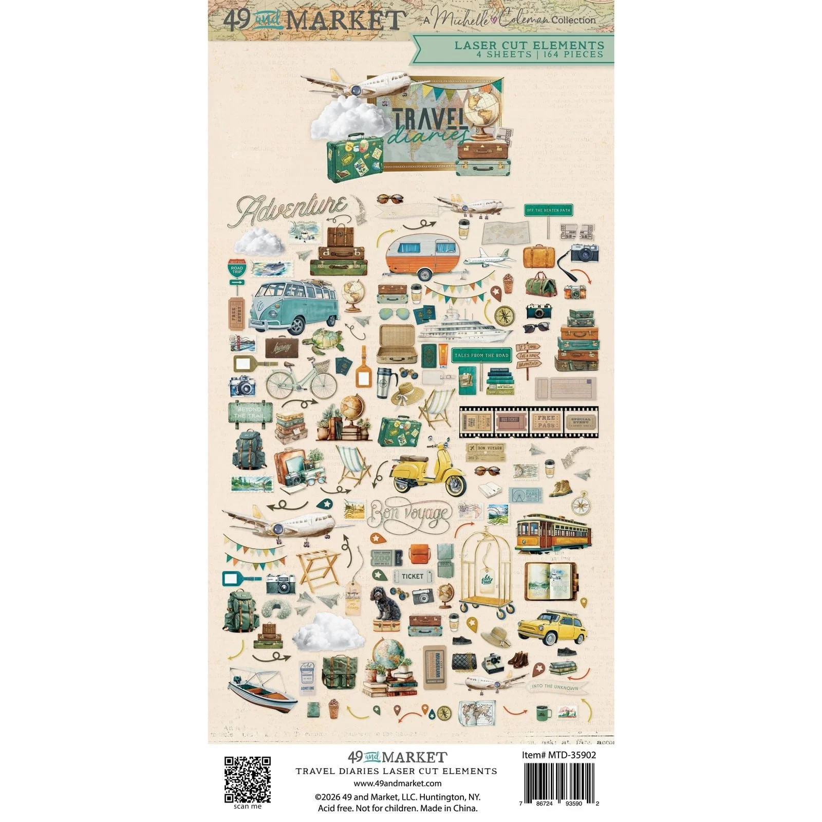 49 & Market Travel Diaries Elements Laser Cuts