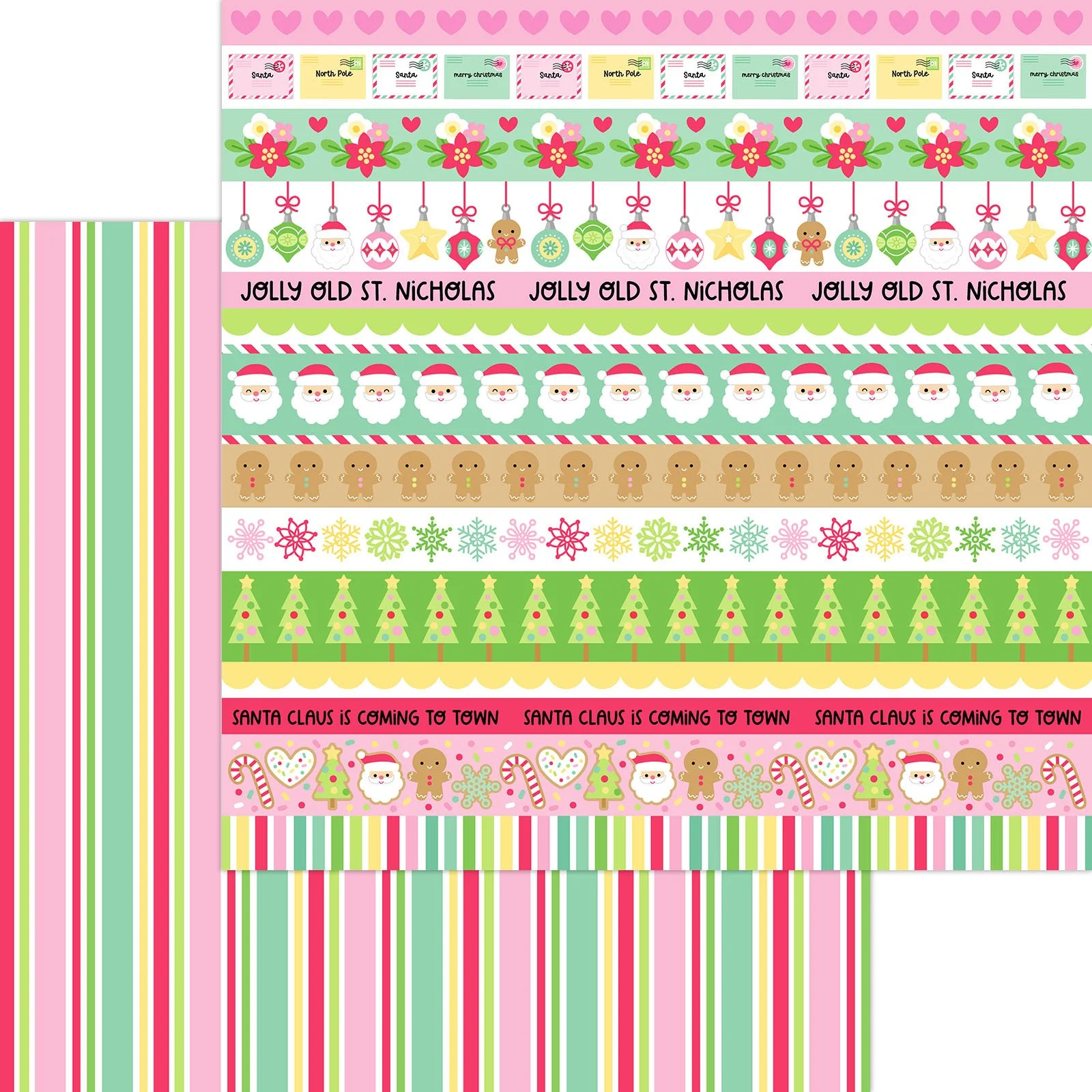 *Pre-Order* Doodlebug Dear Santa 12" x 12" Paper Seasonal Stripes