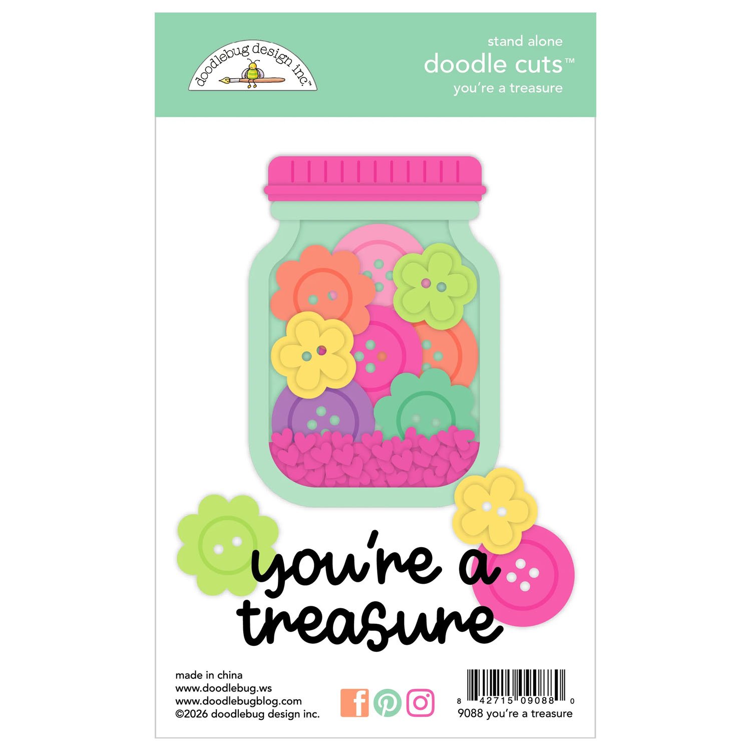 *Pre-Order* Doodlebug Color Me Crafty You're A Treasure Doodle Cuts