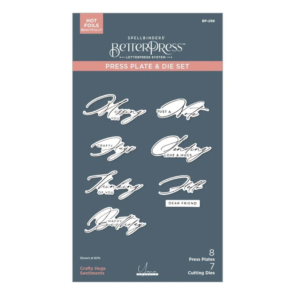 Spellbinders Press Plate & Die Set Crafty Hugs