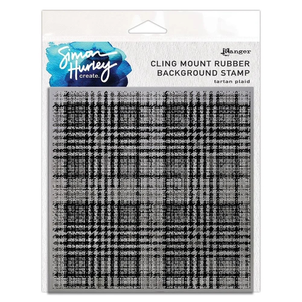 Simon Hurley 6" x 6" Cling Stamp Tartan Plaid