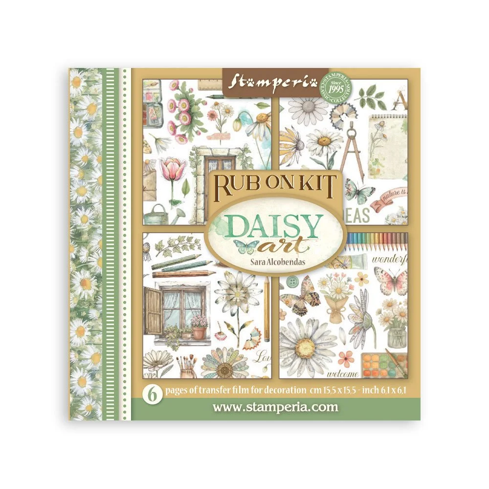 Stamperia Daisy Art Rub On Transfers Kit