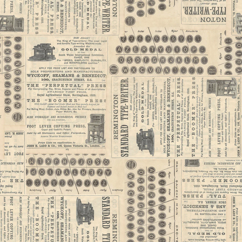 Tim Holtz Eclectic Elements Palette Canvas Neutral Typewriter