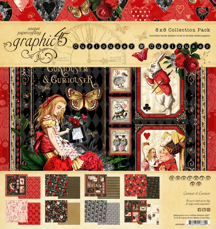 Graphic 45 Curiouser & Curiouser 8" x 8" Collection Pack