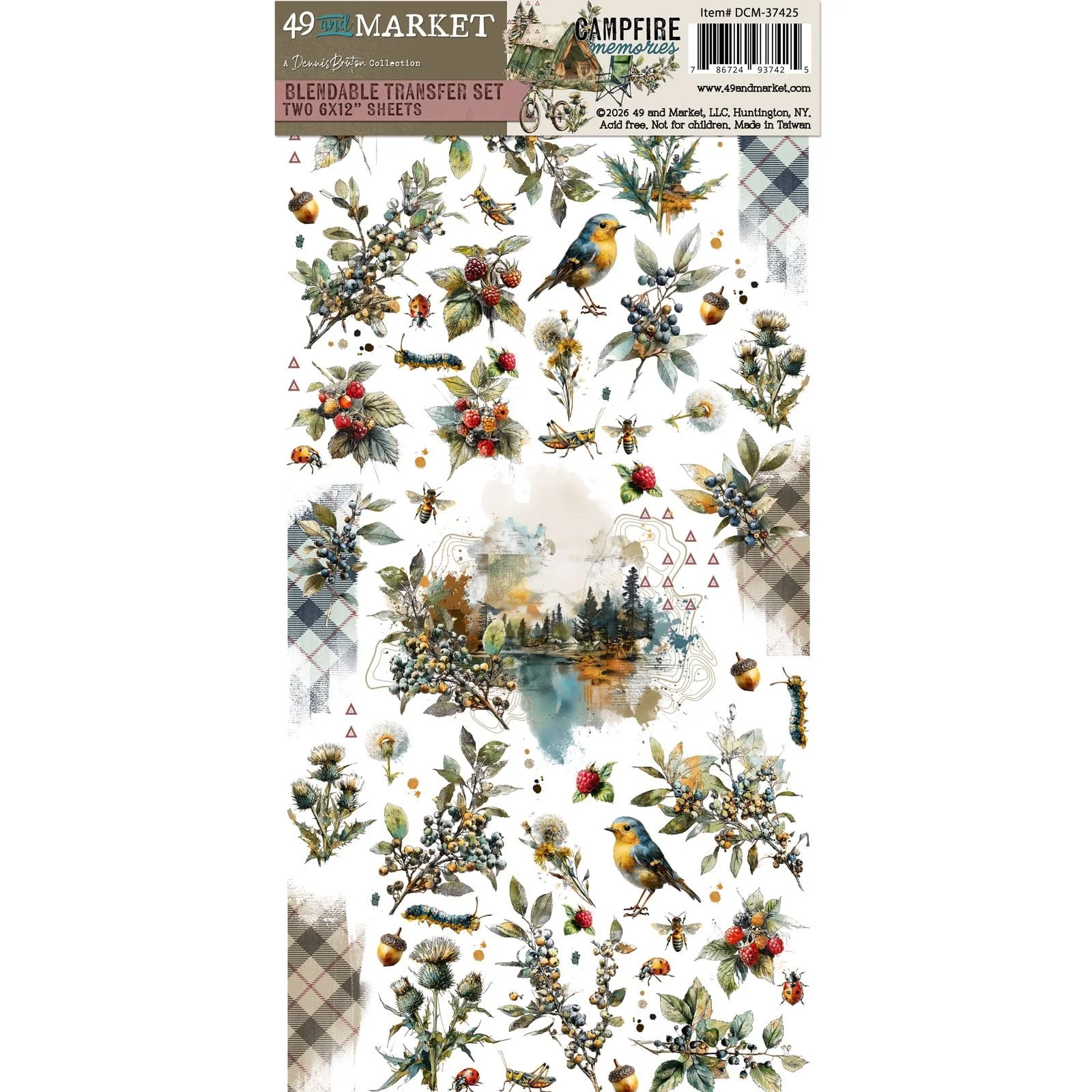 49 & Market Campfire Blendable Rub-On Transfer Set