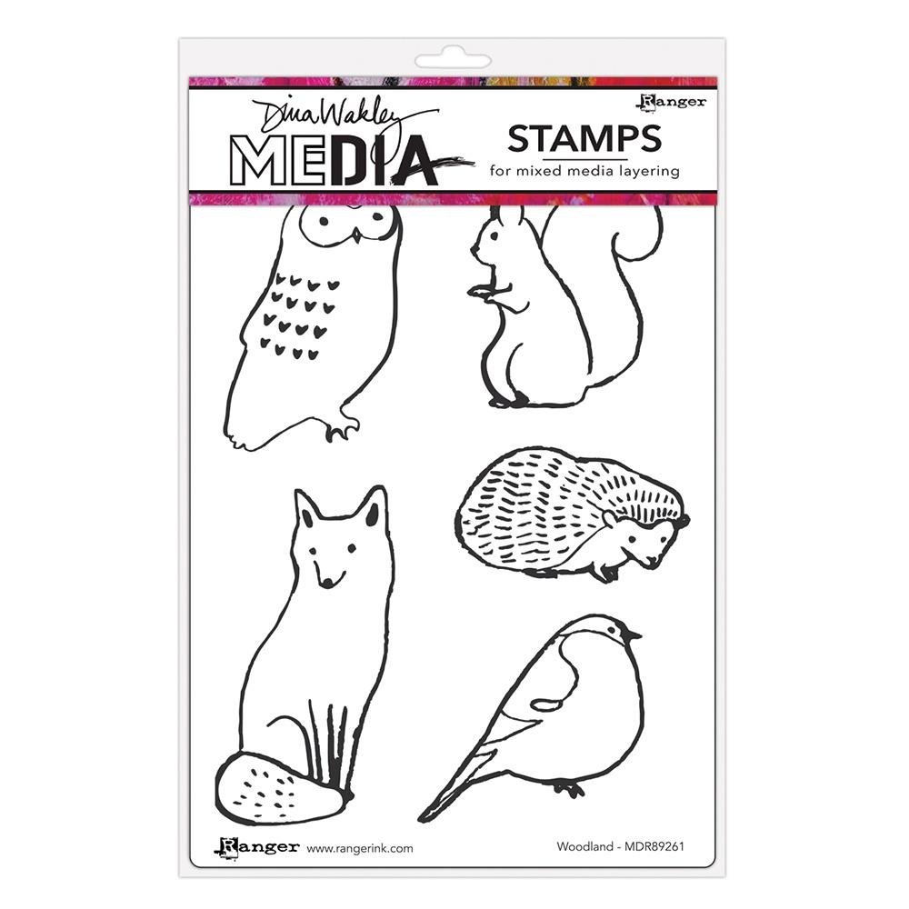 Dina Wakley Media Cling Stamps Woodland