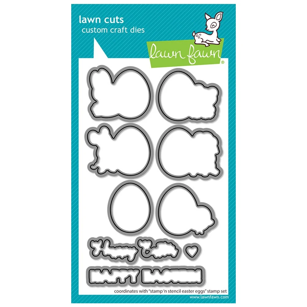 Lawn Fawn Stamp 'n Stencil Easter Eggs Coordinating Die Set