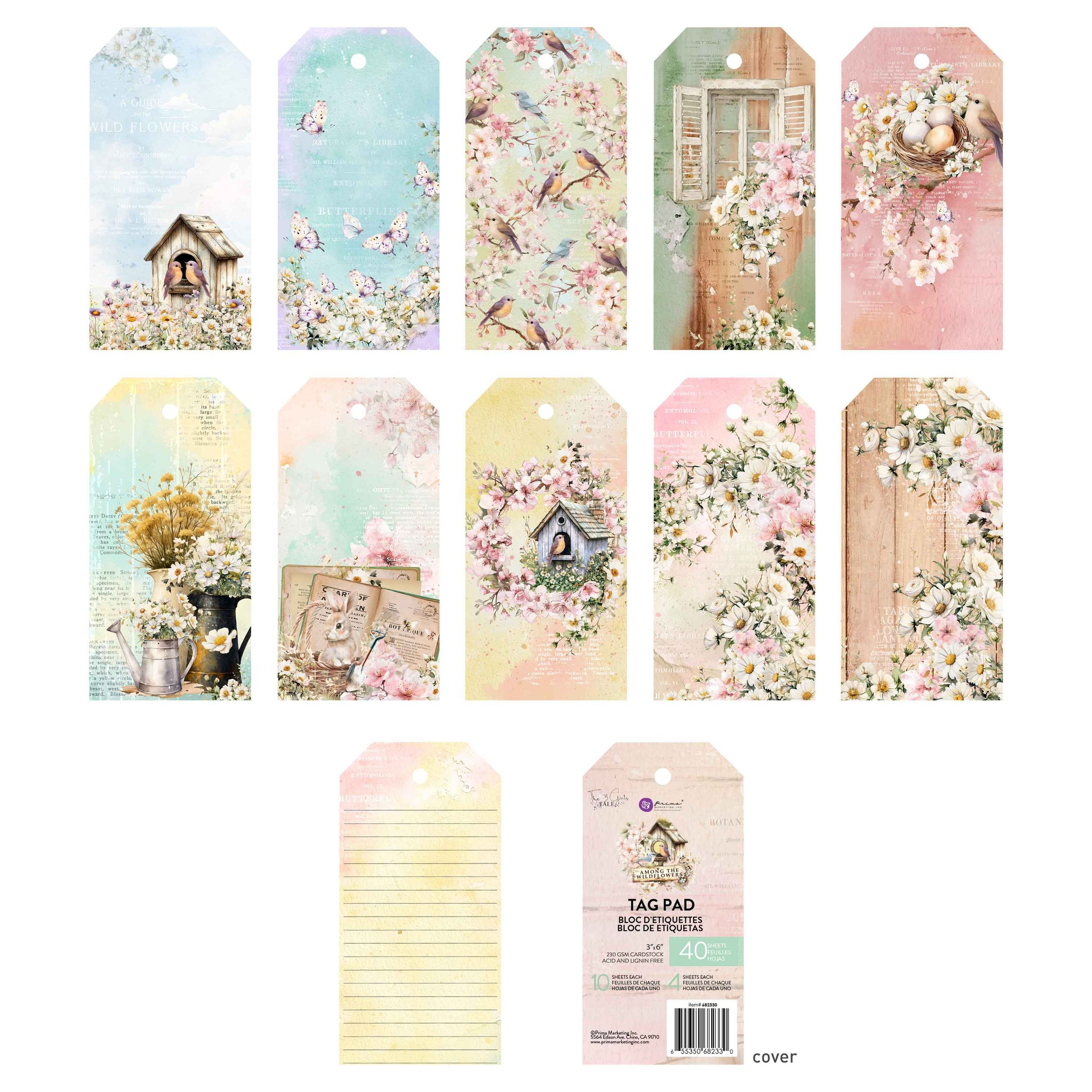 Prima Among the Wildflowers Collection Tag Pad
