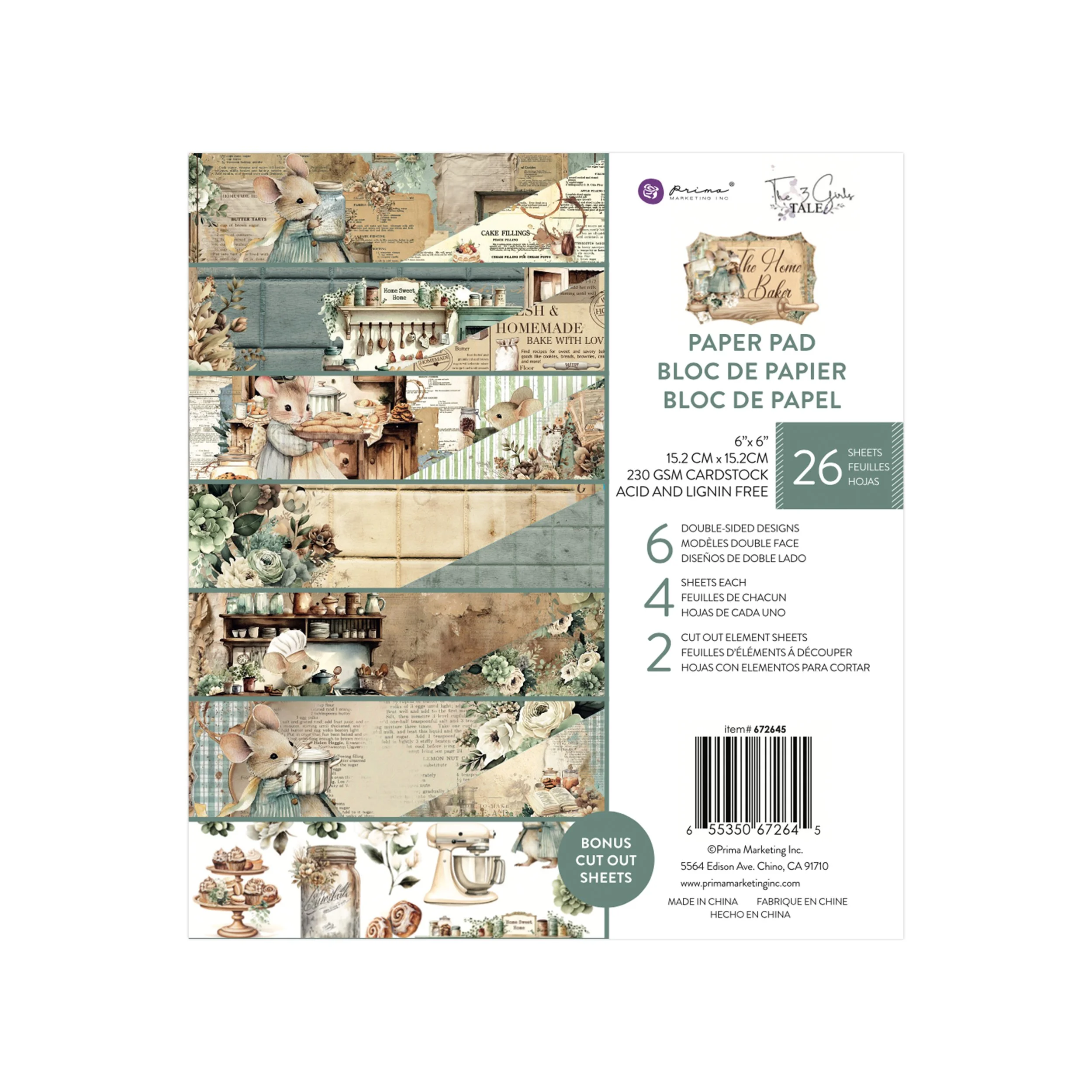 Prima The Home Baker  6" x 6" Paper Pad