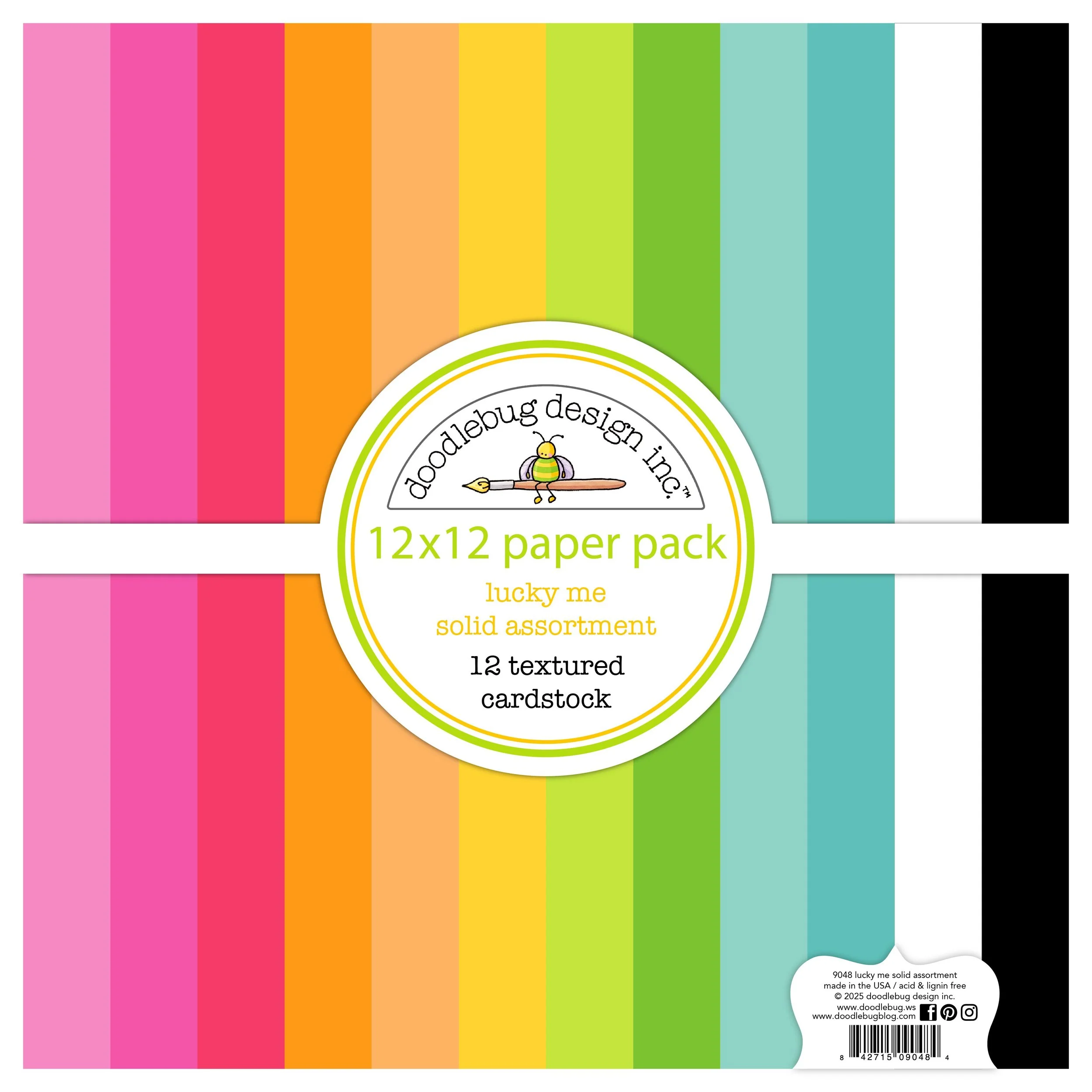 Doodlebug Lucky Me 12" x 12" Textured Cardstock Assortment Pack