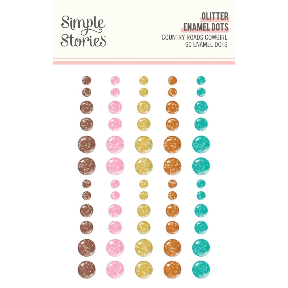 *Pre-Order* Simple Stories Country Roads Cowgirl Glitter Enamel Dots
