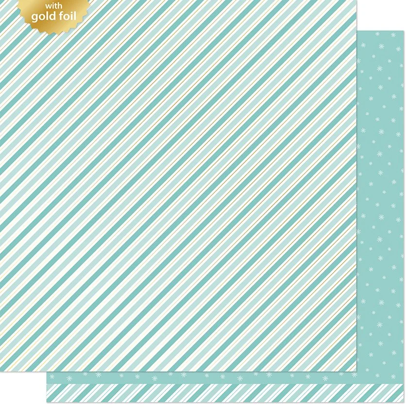 Lawn Fawn Candy Cane Lane 12" x 12" Paper Snow Flurry