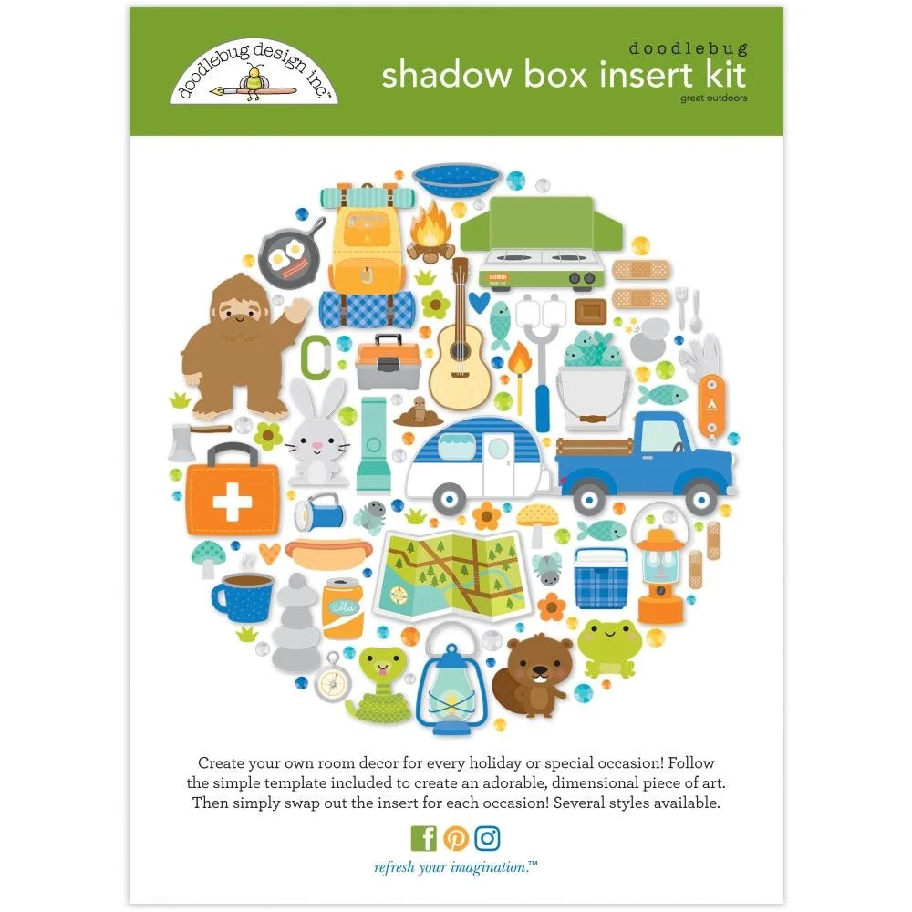 Doodlebug Design Shadow Box Insert Kit Great Outdoors