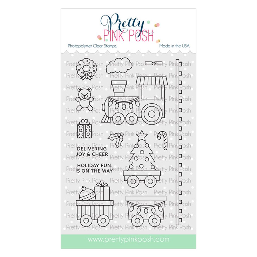 Pretty Pink Posh Christmas Train Stamp Set