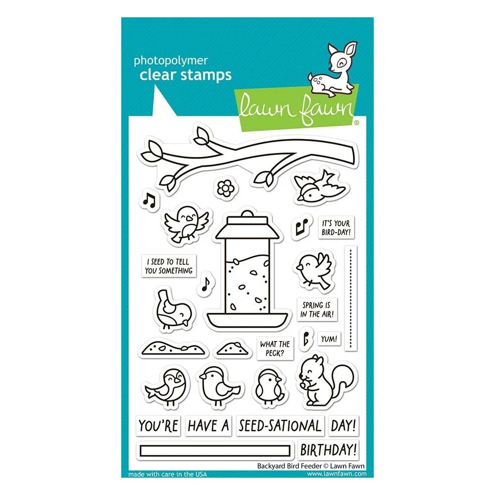 Lawn Fawn Clear Stamp Backyard Bird Feeder