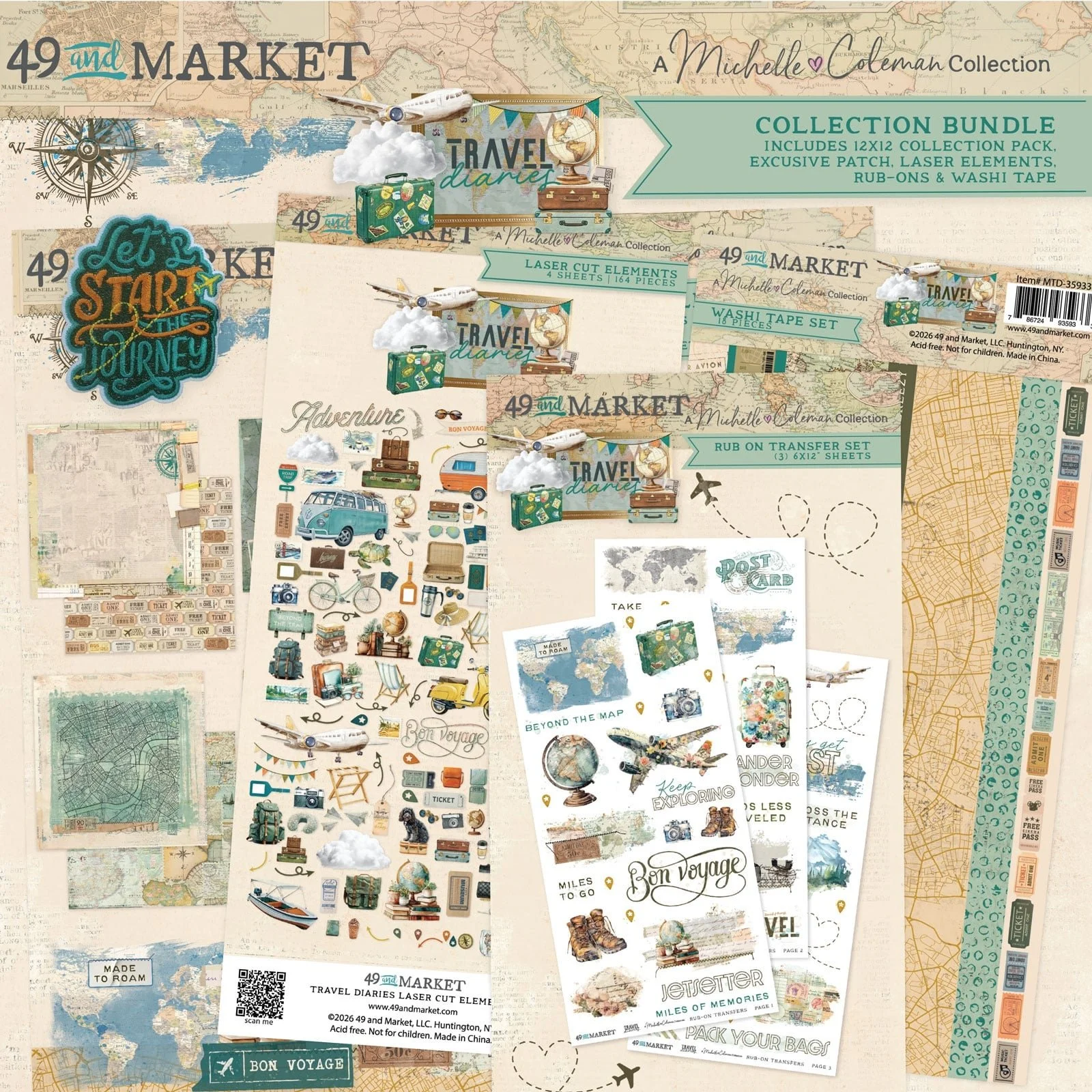 49 & Market Travel Diaries Collection Bundle With Patch