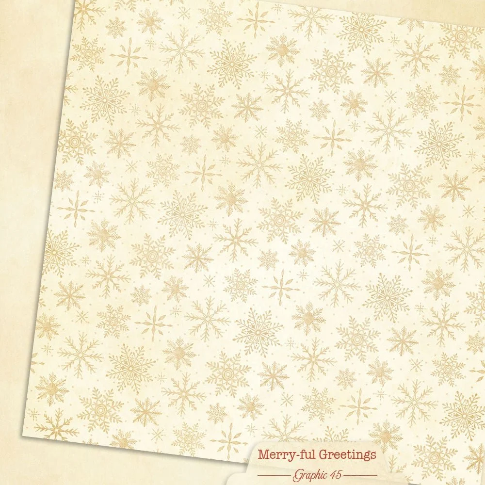 *Pre-Order* Graphic 45 Merry-ful Greetings 12" x 12" Paper Winter White
