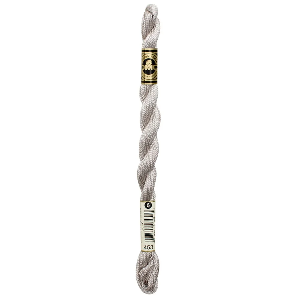 DMC Pearl Cotton Skein 453 Light Shell Gray