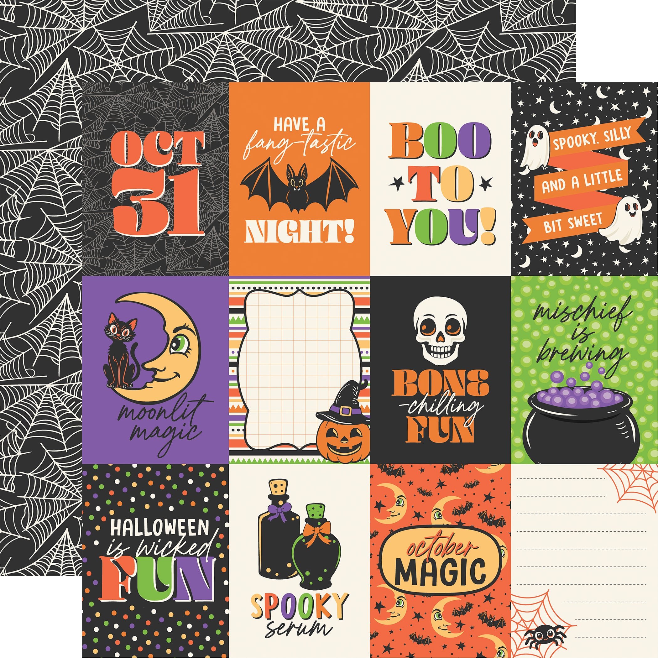 *Pre-Order* Echo Park Halloween Parade 12" x 12" Paper 3" x 4" Journaling Cards