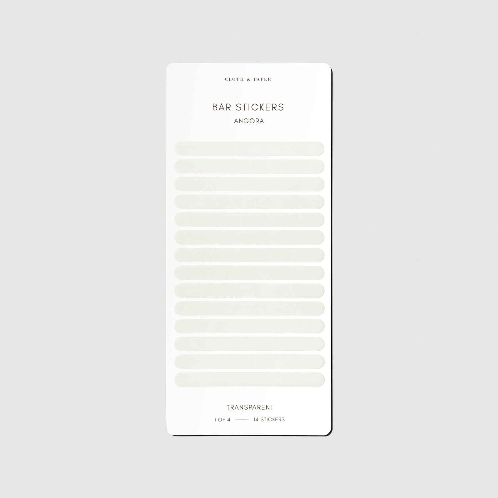 Cloth & Paper Bar Planner Sticker Set Angora
