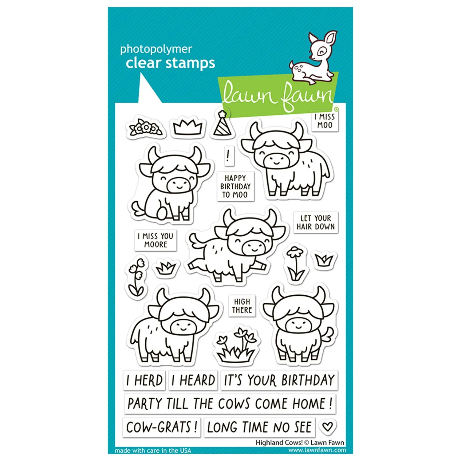 Lawn Fawn Clear Stamps highland cows!