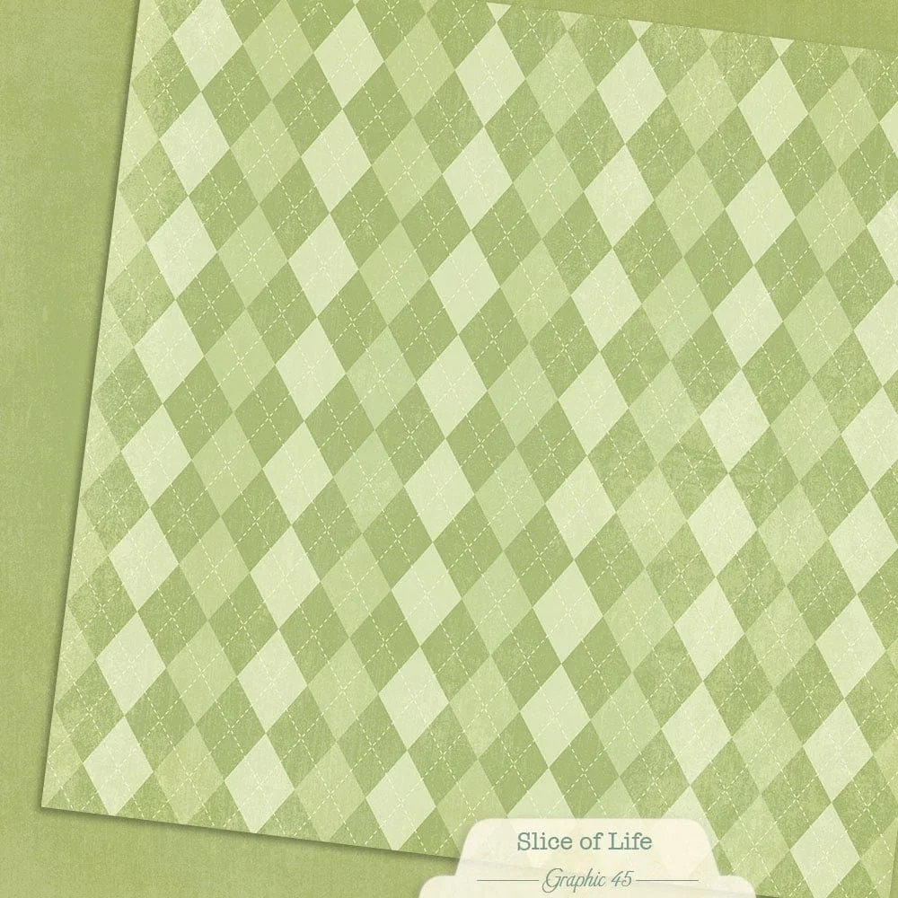 *Pre-Order* Graphic 45 Slice Of Life 12" x 12" Paper Green Apple