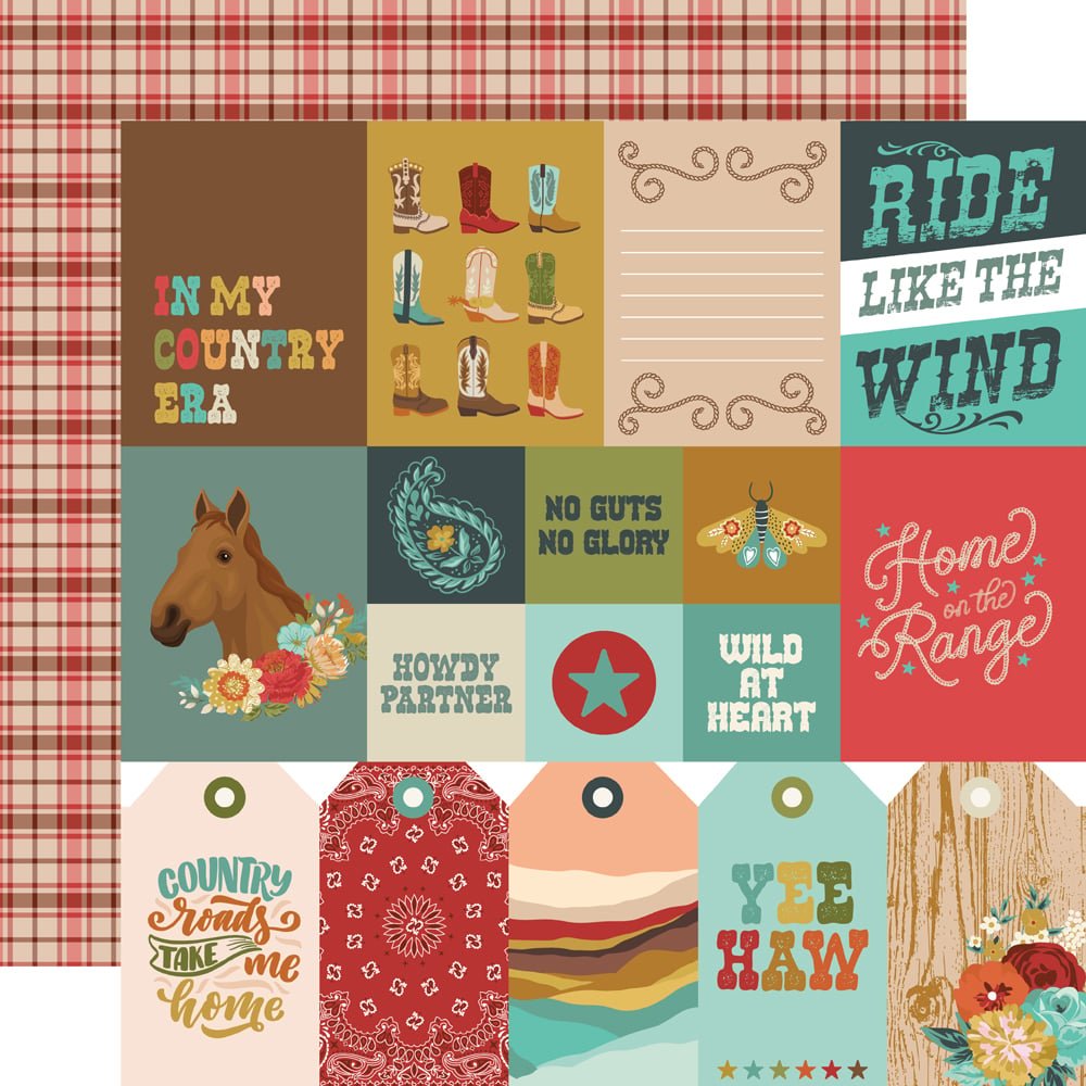 *Pre-Order* Simple Stories Country Roads Cowboy 12" x 12" Paper Elements 1