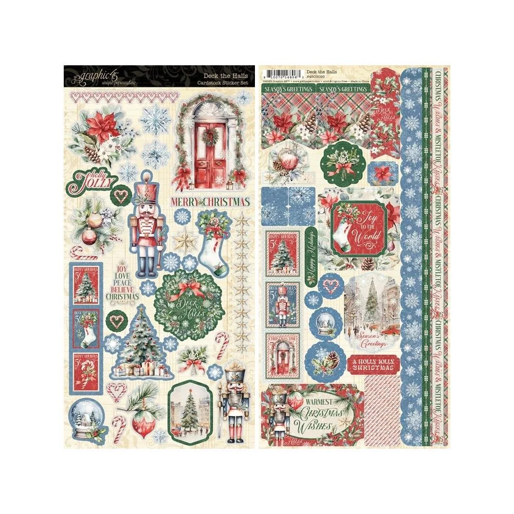 Graphic 45 Deck The Halls Sticker Sheet