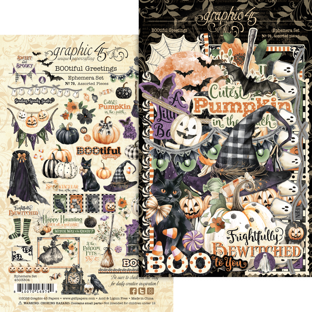 *Pre-Order* Graphic 45 Bootiful Greetings Ephemera Set