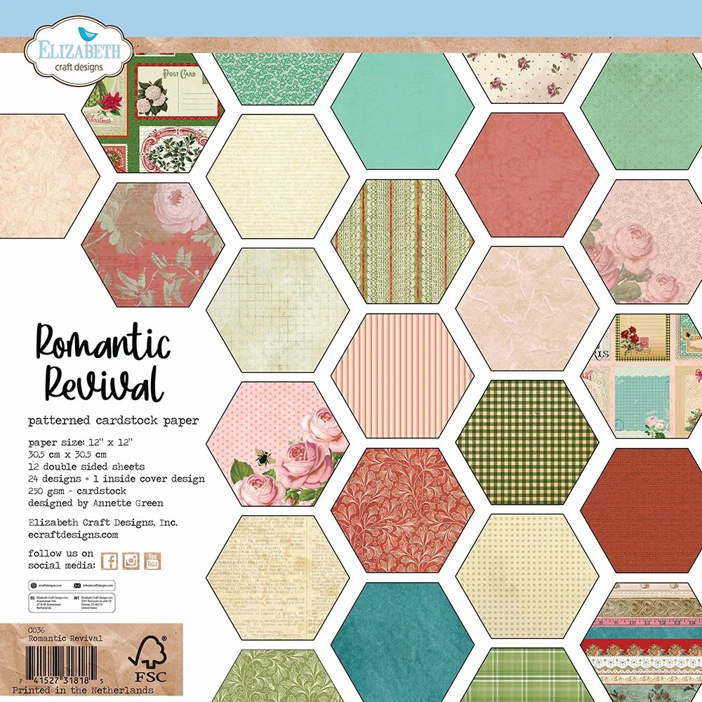 Elizabeth Craft Designs 12" x 12" Paper Pack Romantic Revival