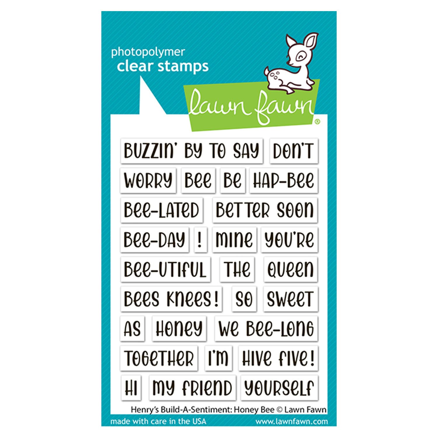 Lawn Fawn Clear Stamps henry's build-a-sentiment: honey bee