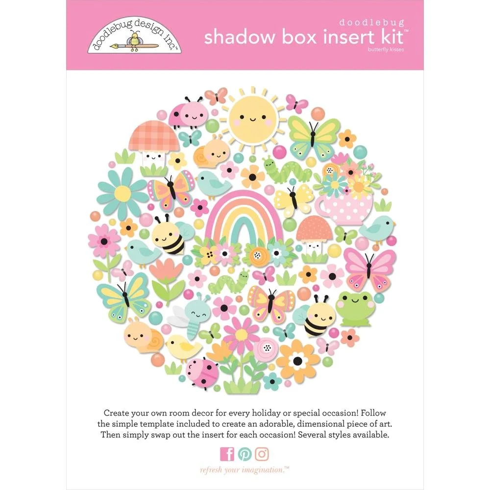 Doodlebug Butterfly Kisses Shadowbox Insert