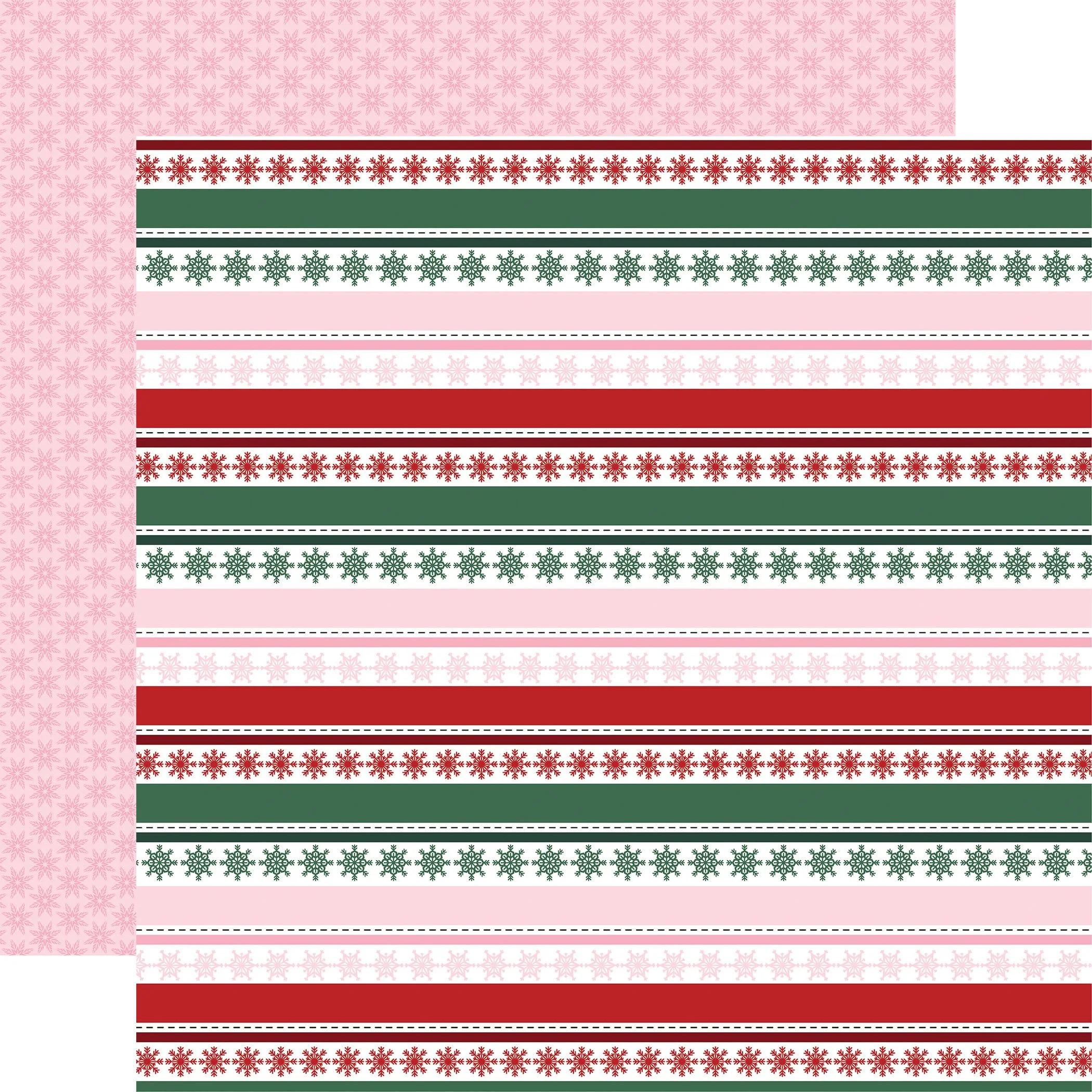 *Pre-Order* Echo Park North Pole Christmas 12" x 12" Paper Snowflake Stripes