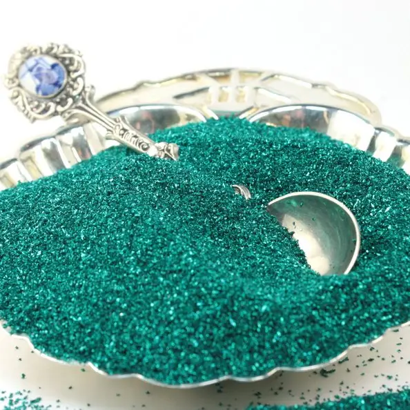German Glass Glitter Emerald Green