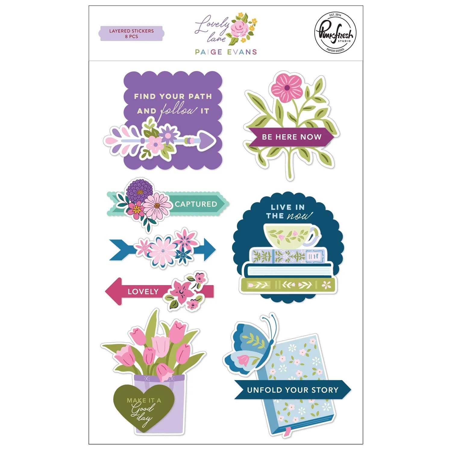 Pinkfresh Studio Paige Evans Lovely Lane Layered Stickers