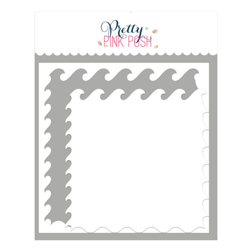 Pretty Pink Posh Waves Edges Stencil