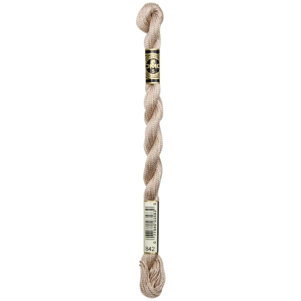 DMC Pearl Cotton Skein 842 Very Light Beige Brown