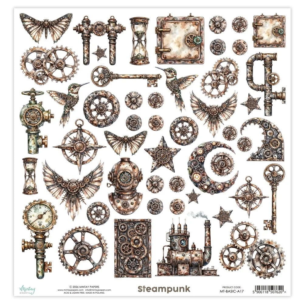 Mintay Basics 12" x 12" Elements Sheet Steampunk Elements