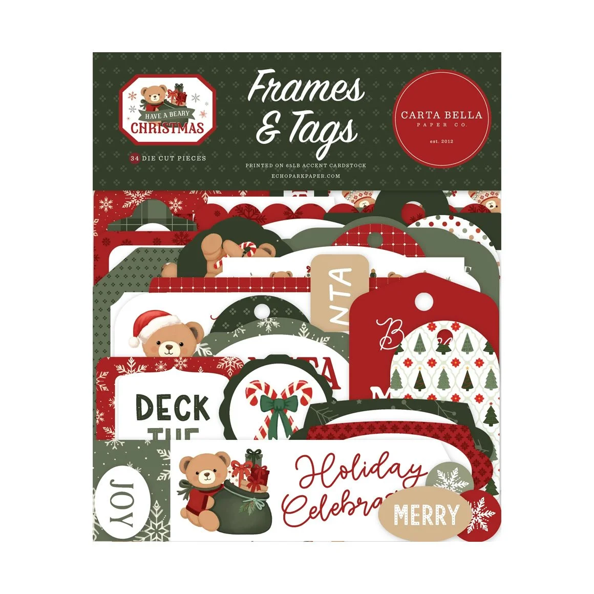 *Pre-Order* Carta Bella Have A Beary Christmas Frames & Tags