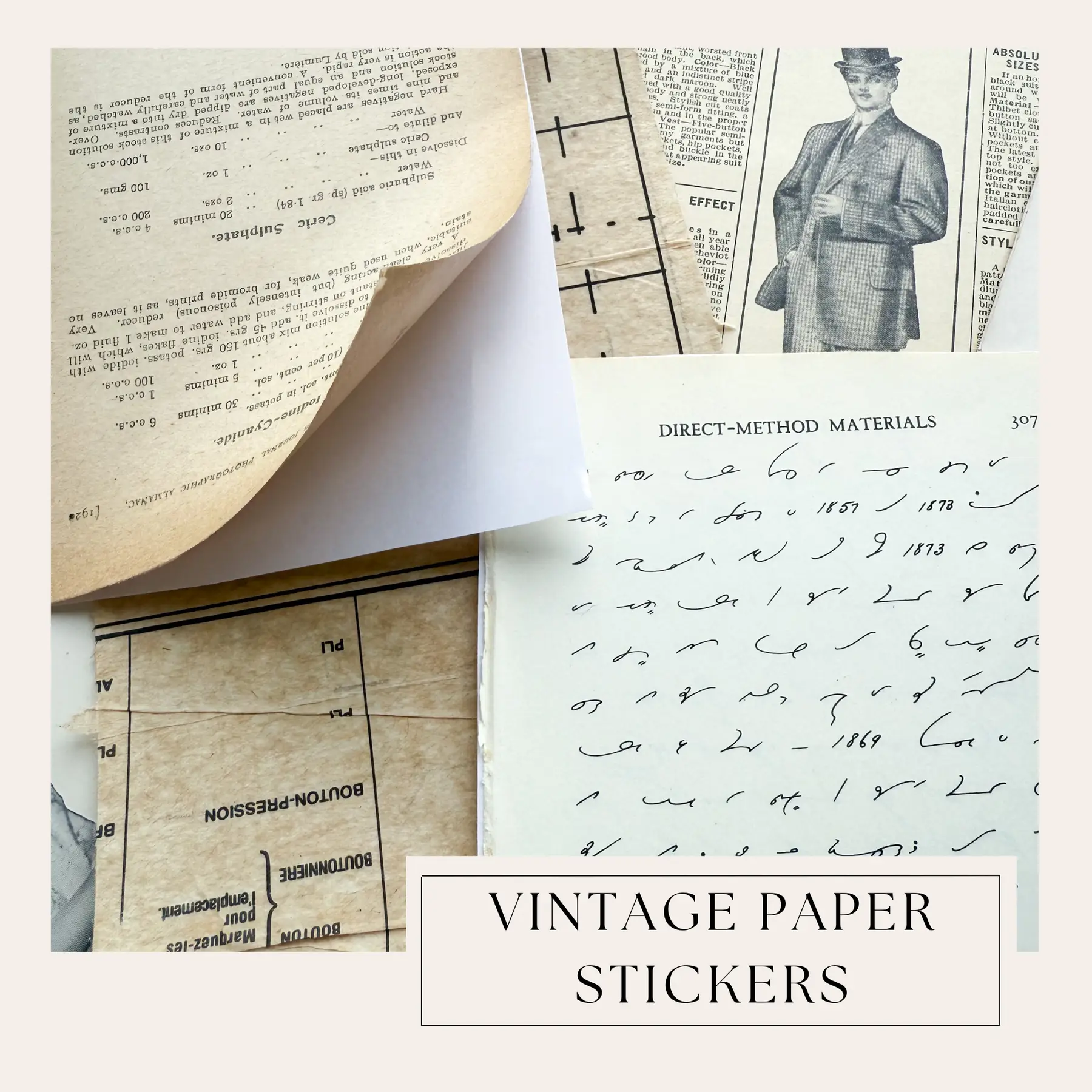 Vintage Stickers For Junk Journaling