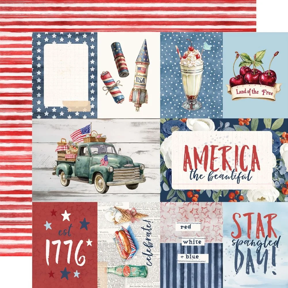 *Pre-Order* Simple Stories Simple Vintage Land Of The Free 12" x 12" Paper Elements 2