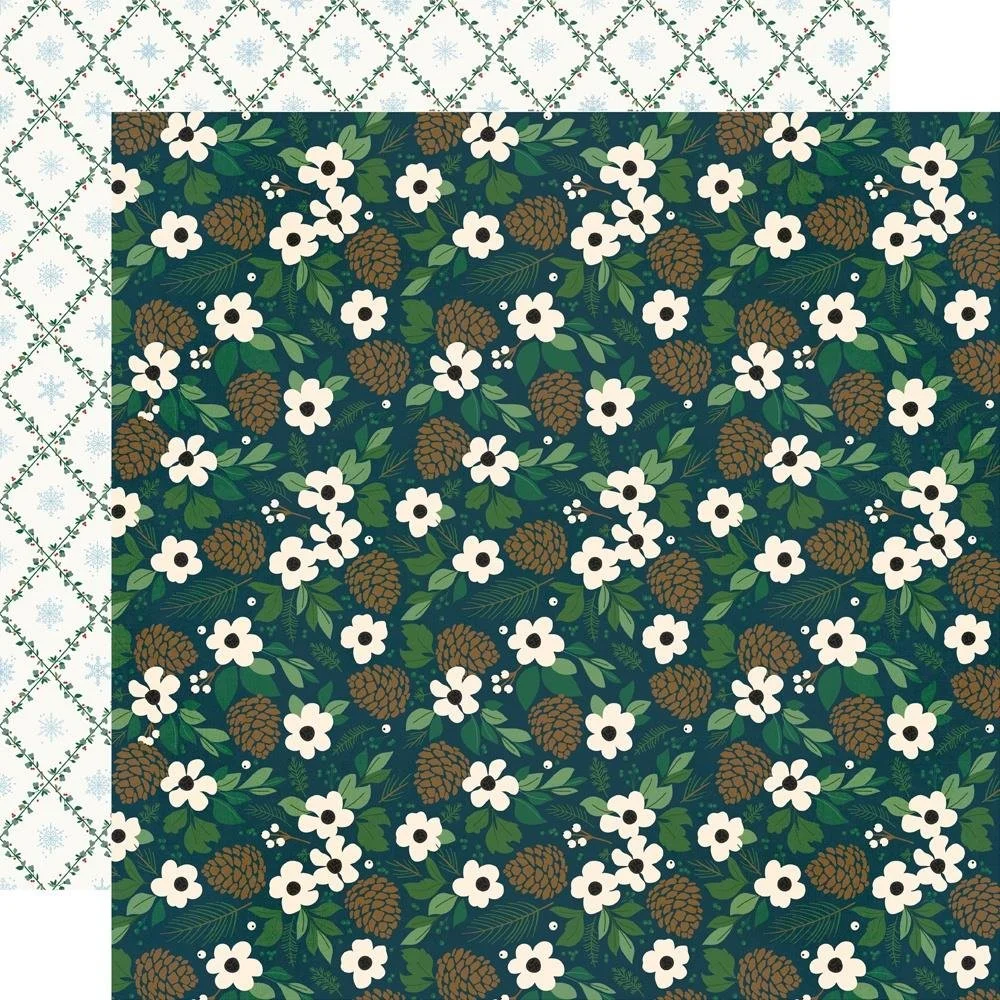 Simple Stories Simple Vintage Flannel Season 12" x 12" Paper Snow Adorable