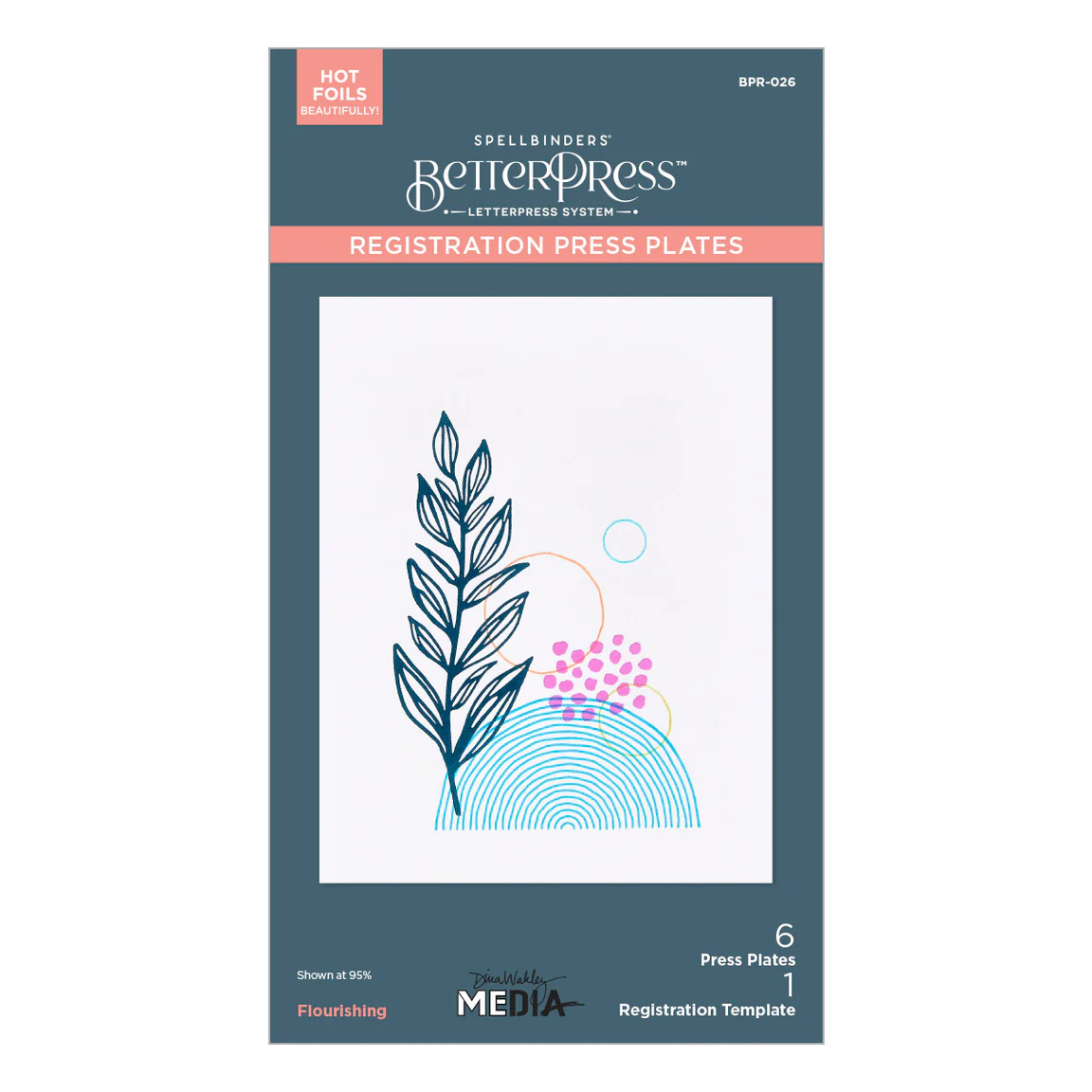 Spellbinders Dina Wakley Flourishing BetterPress Plates