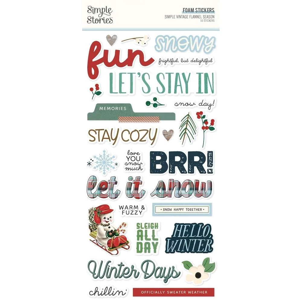 Simple Stories Simple Vintage Flannel Season Foam Stickers