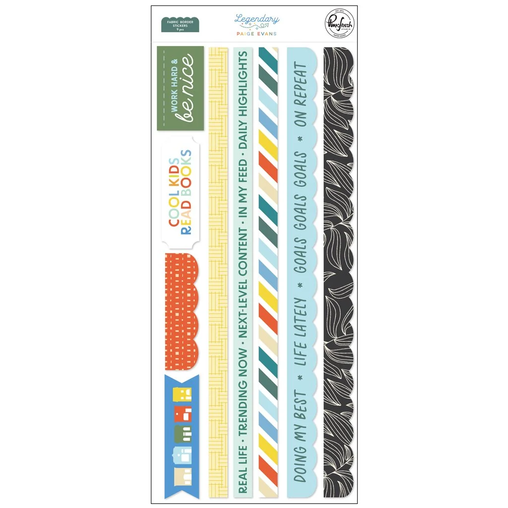Pinkfresh Studio Paige Evans Legendary Fabric Strip Stickers