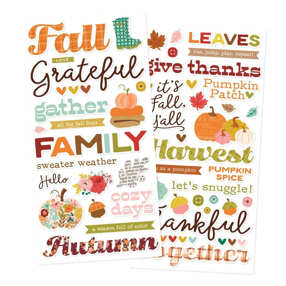 *Pre-Order* Simple Stories Pumpkins & Plaid Foam Stickers