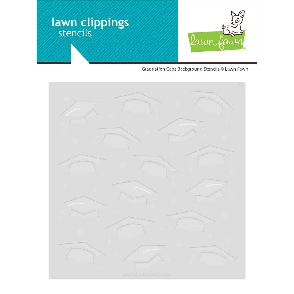 Lawn Fawn Lawn Clippings Stencils Graduation Caps Background