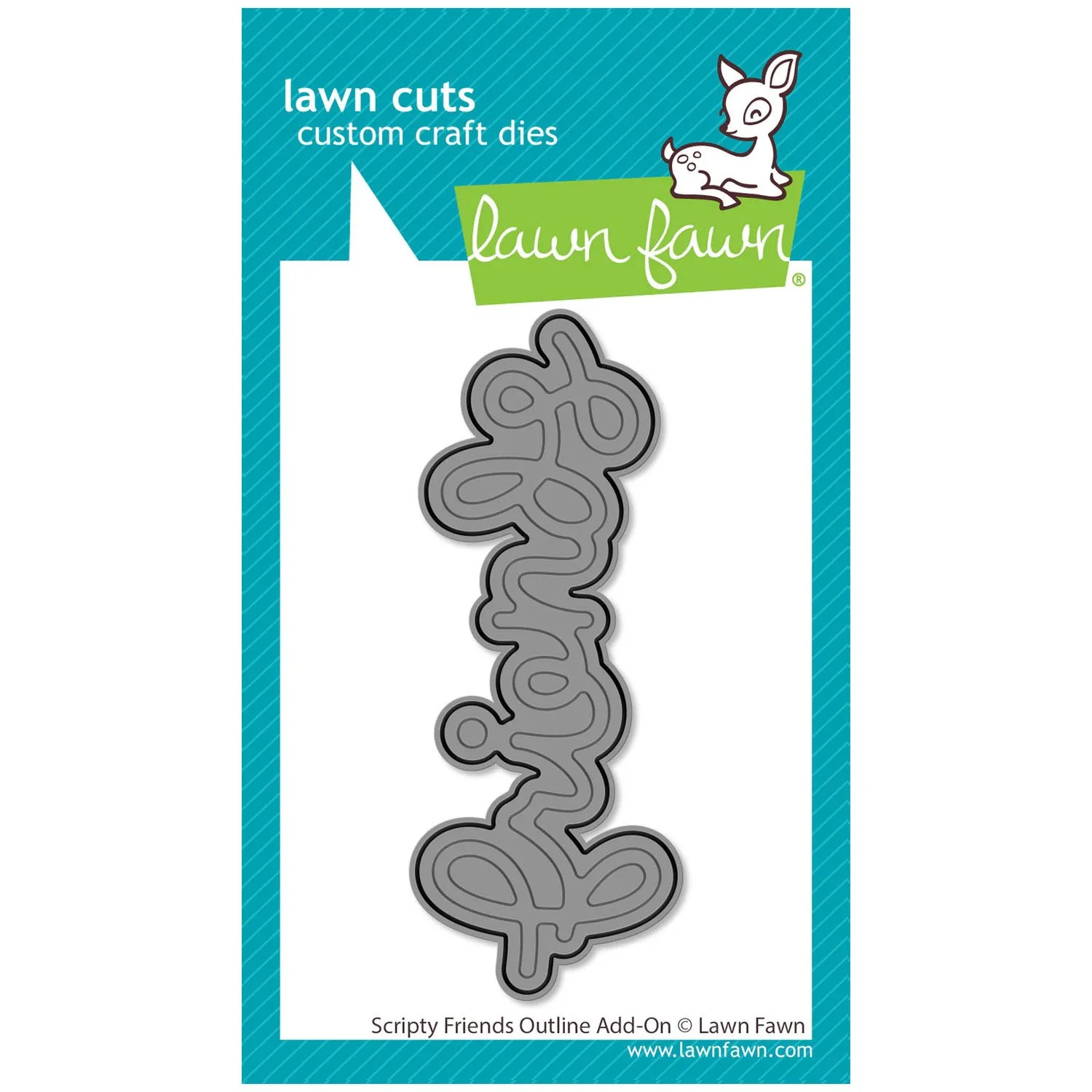 Lawn Fawn Lawn Cuts Scripty Friends Outline Add-on
